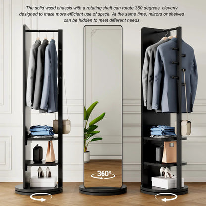 3 in 1 multifunctional full-length clothing mirror with black racks by Unique Piece Furniture on Tampa Home & Garden Store