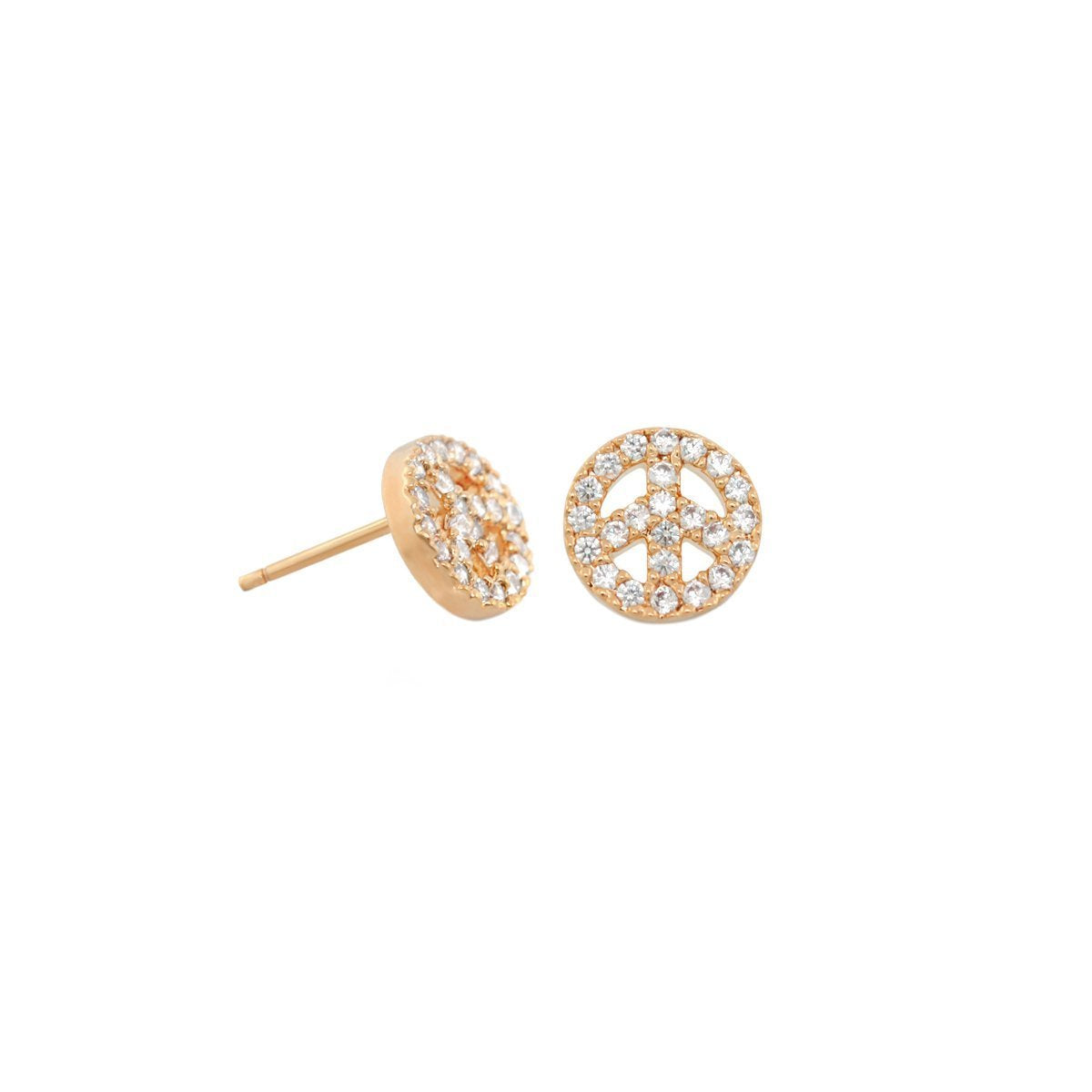 Girls Peace Sign Earrings Lauren G Adams rose gold tone circular pavé crystal studs 2 earrings on Tampa Home & Garden Store