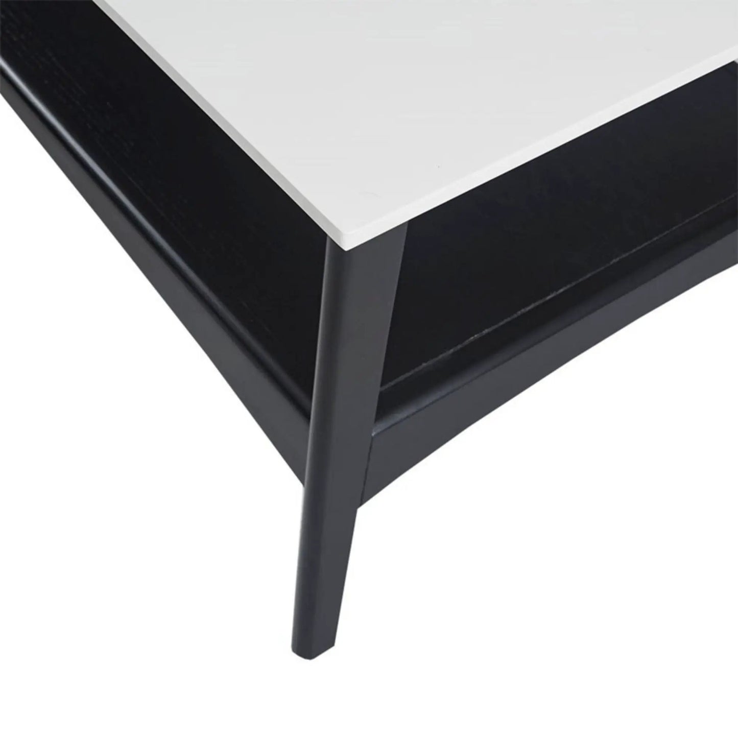 Modern Table With Extra Storage coffee table white top black base Unique Piece Furniture on Tampa Home & Garden Store