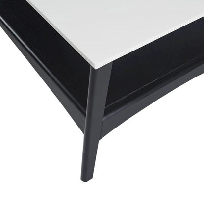 Modern Table With Extra Storage coffee table white top black base Unique Piece Furniture on Tampa Home & Garden Store