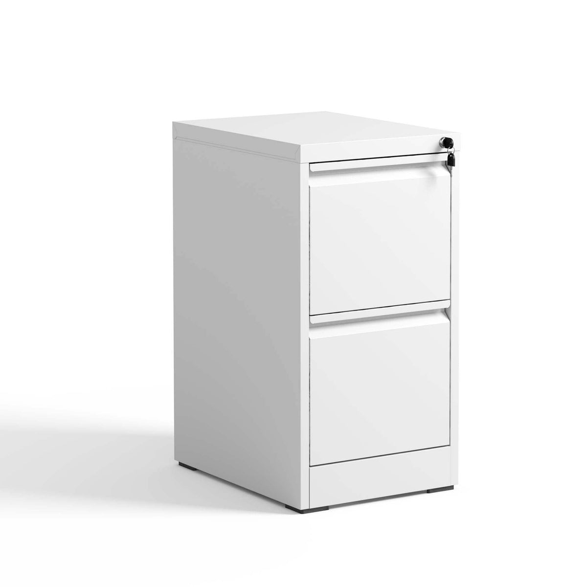 Steel vertical file cabinet with lock, white finish on Tampa Home & Garden Store