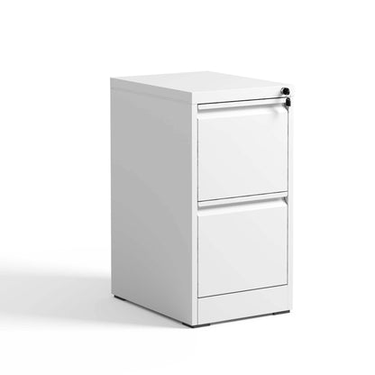Steel vertical file cabinet with lock, white finish on Tampa Home & Garden Store