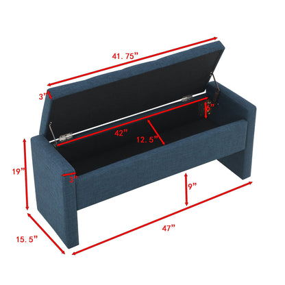 Modern Upholstered Bed End Bench with Storage