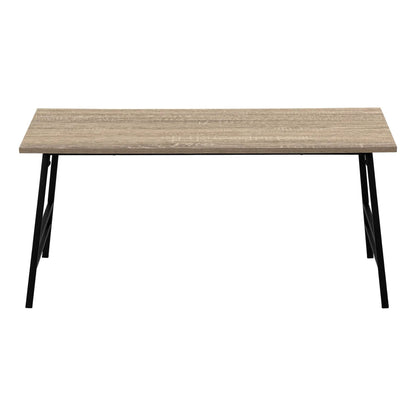 Rectangular coffee table with wood finish top and black metal legs by Unique Piece Furniture on Tampa Home & Garden Store