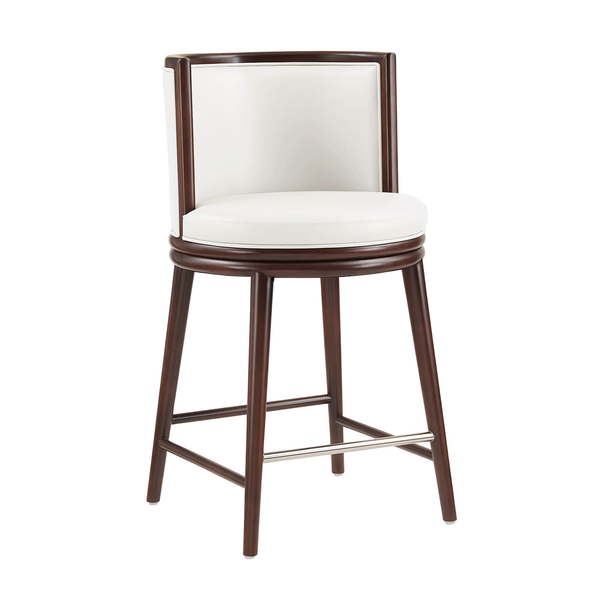 Evalyn Counter Stool white upholstered seat and back, dark espresso frame, counter-height on Tampa Home & Garden Store