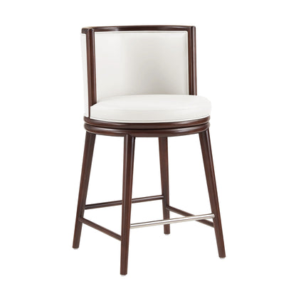Evalyn Counter Stool white upholstered seat and back, dark espresso frame, counter-height on Tampa Home & Garden Store