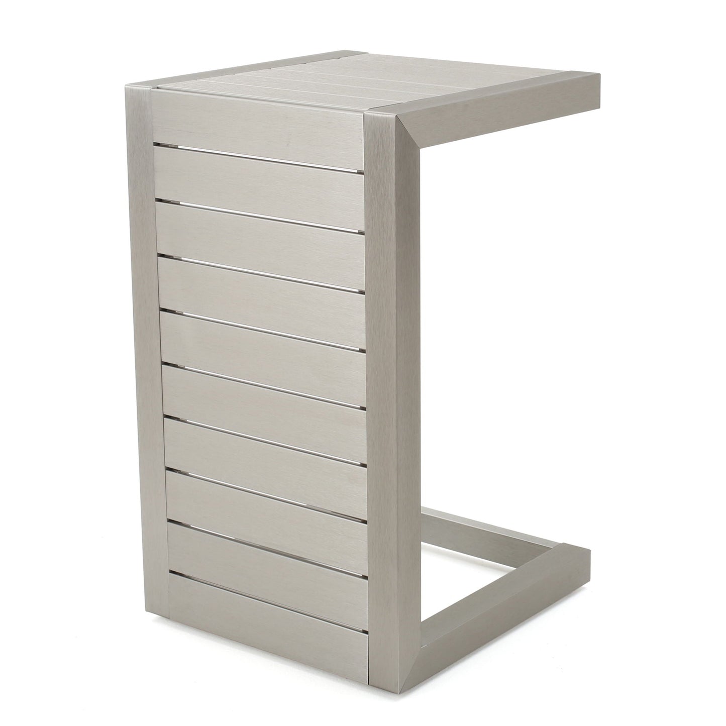 Outdoor Aluminum C Shaped Side Table for Patio