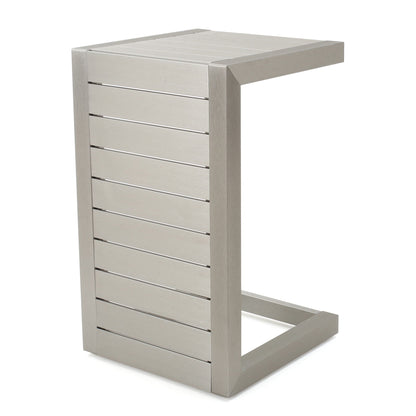 Outdoor Aluminum C Shaped Side Table for Patio