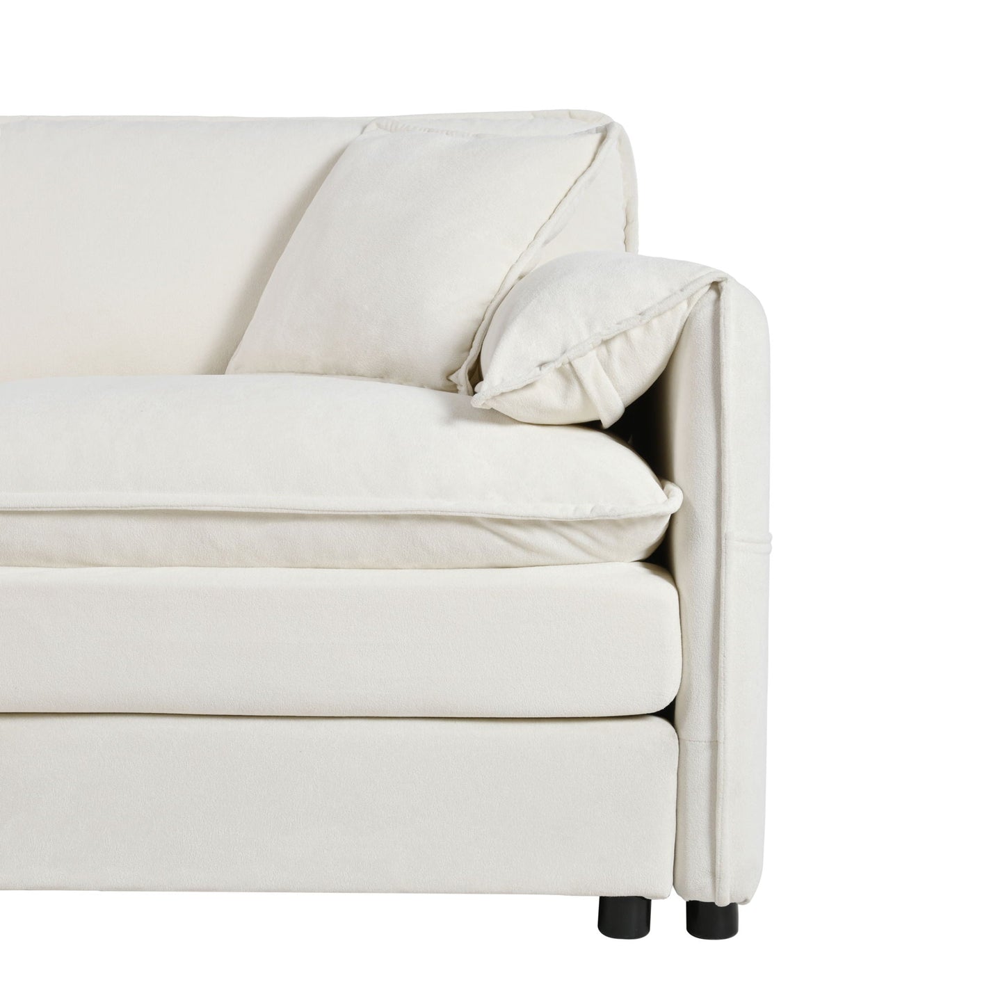 Modern Comfy Deep-Seat Modular Sectional Sofa Cloud Couch with cream upholstery on Tampa Home & Garden Store