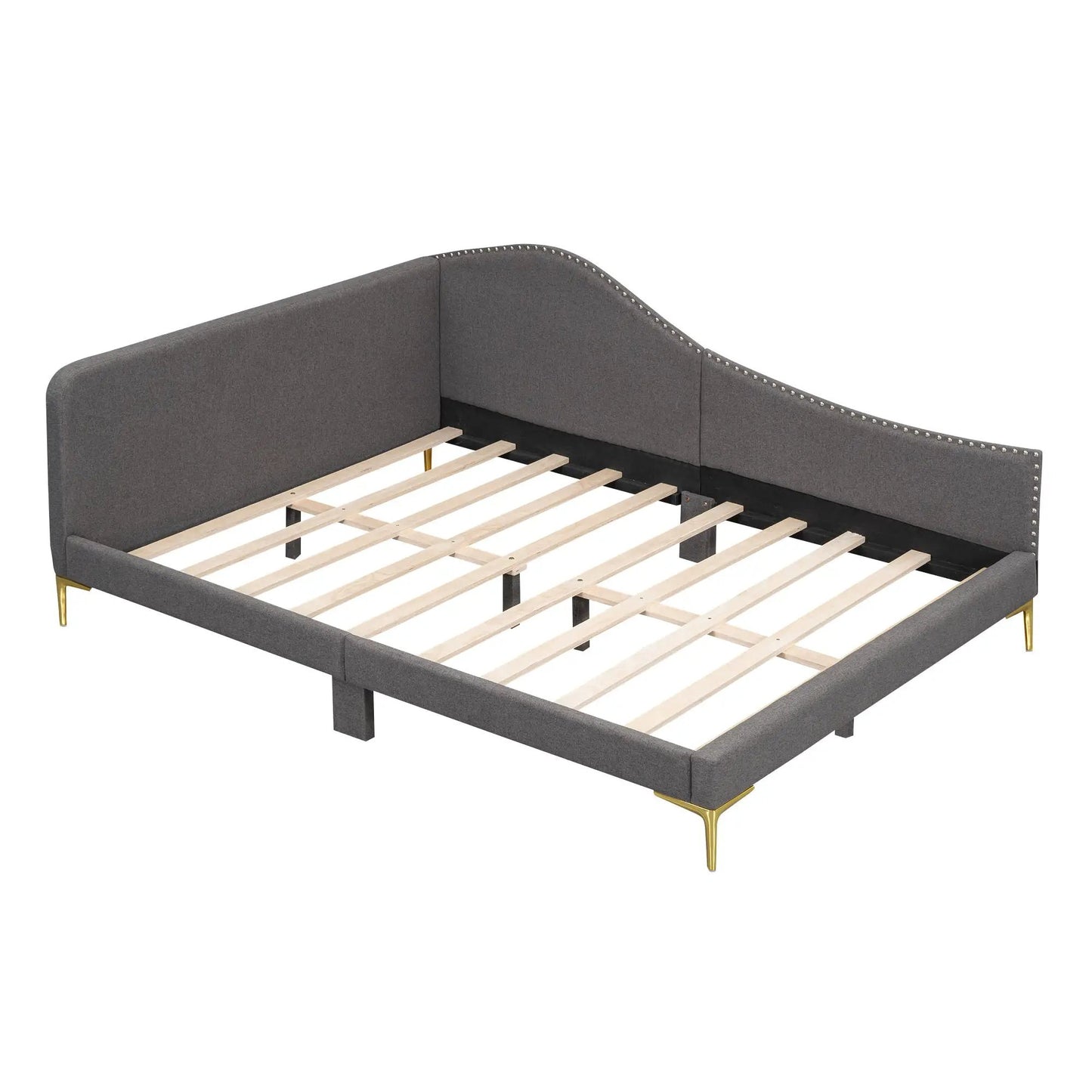 Upholstered Daybed with Headboard and Armrest