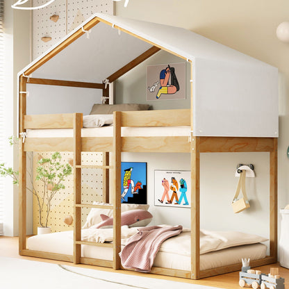 Sturdy Pinewood Bunk Bed and the Kids Play Tent
