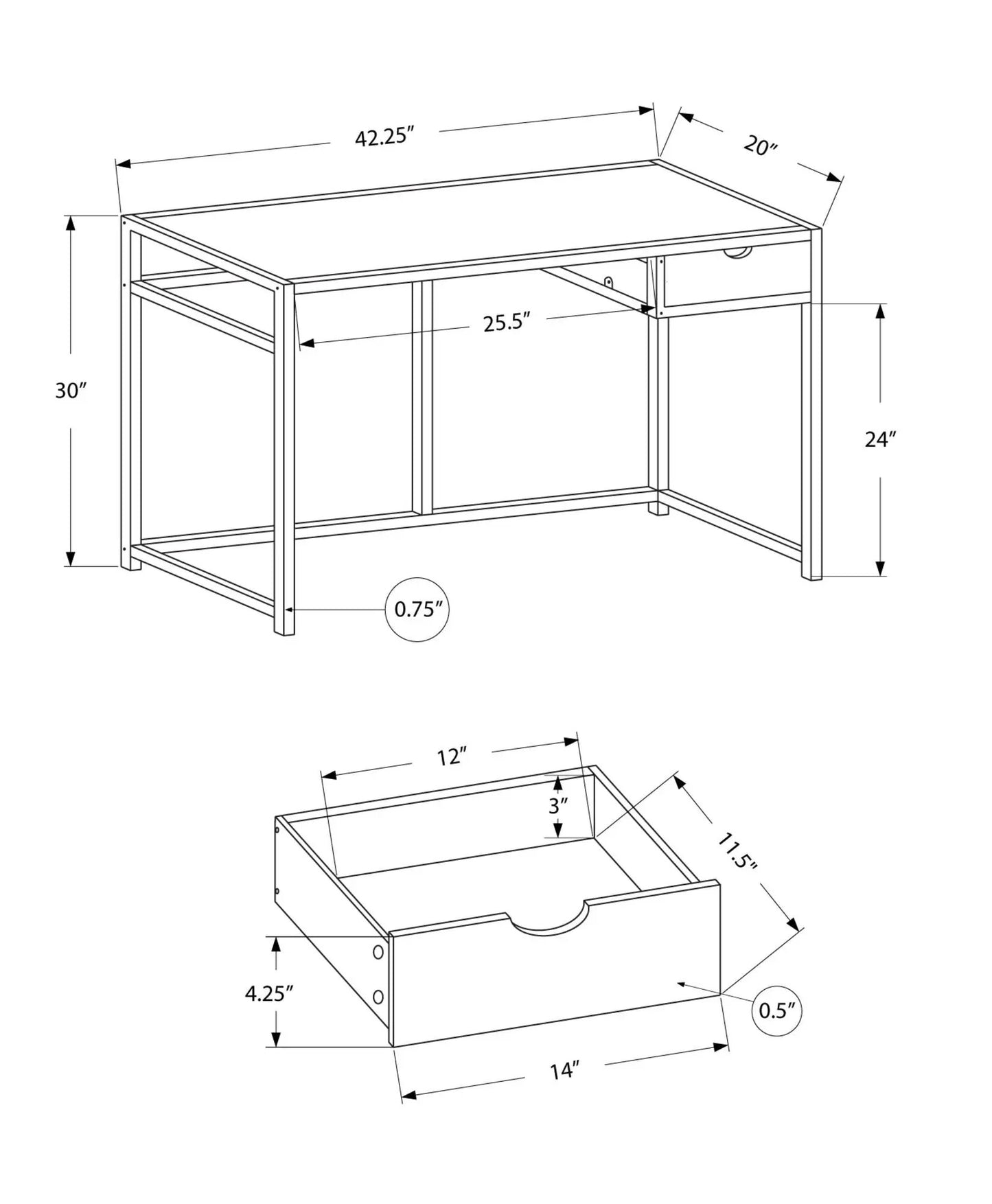 Computer Desk for Home Office with Storage Drawer