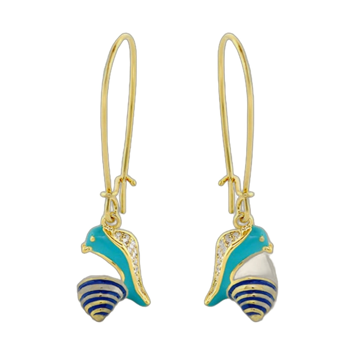 Dream Garden Snail Earrings gold hoops turquoise snail charms with accents Lauren G Adams on Tampa Home & Garden Store