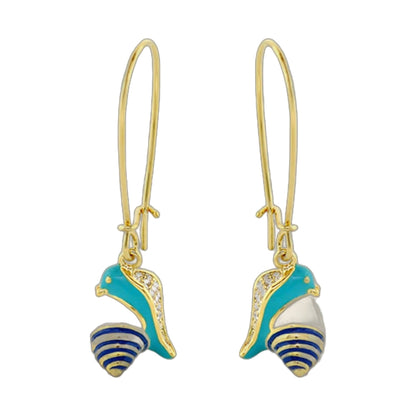 Dream Garden Snail Earrings gold hoops turquoise snail charms with accents Lauren G Adams on Tampa Home & Garden Store
