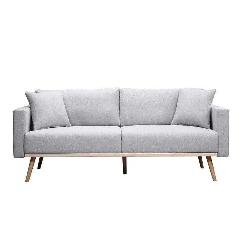 Easton fabric sofa by Unique Piece Furniture in light gray with wood legs on Tampa Home & Garden Store