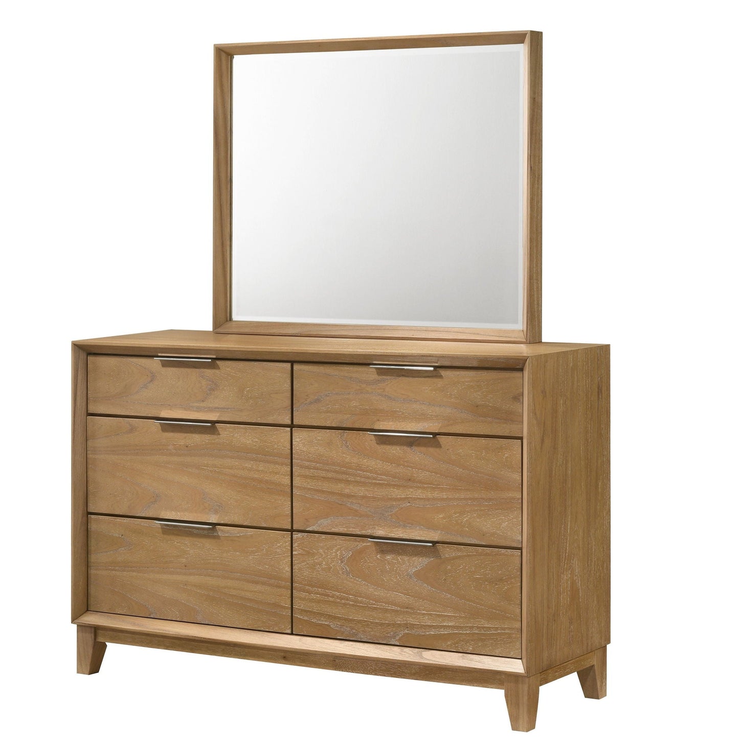 Six Drawer Natural Wood Dresser for the Bedroom