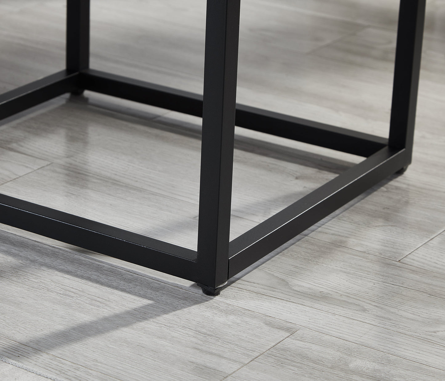 Astral bed frame base in black metal with square legs; part of Astral 3-Piece Bedroom Set on Tampa Home & Garden Store