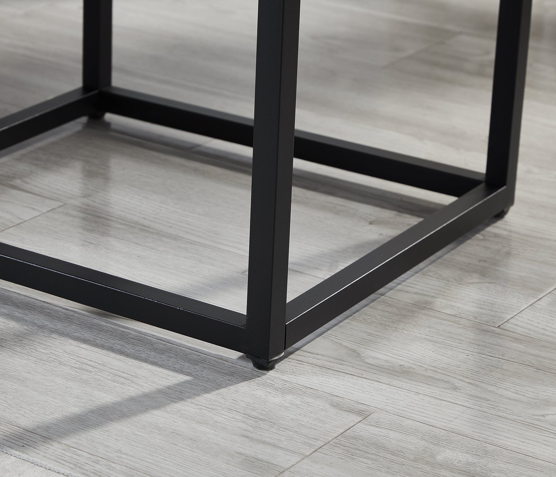 Astral bed frame base in black metal with square legs; part of Astral 3-Piece Bedroom Set on Tampa Home & Garden Store