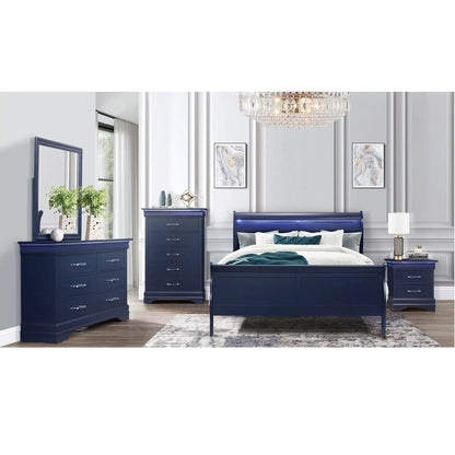 Charlston Elegant Nightstand With LED Lighting