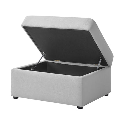 Storage ottoman with hidden storage in light gray fabric by HouseOfZazla on Tampa Home & Garden Store