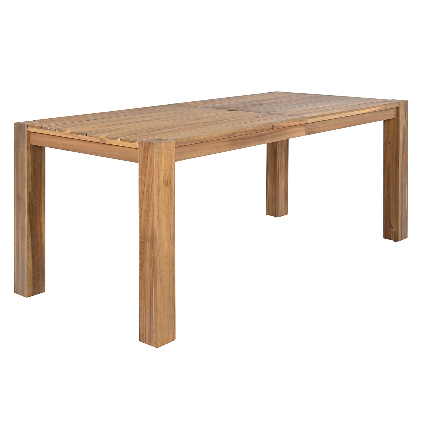 Trexm 7 Piece Acacia Patio Table and 6 Chairs Set