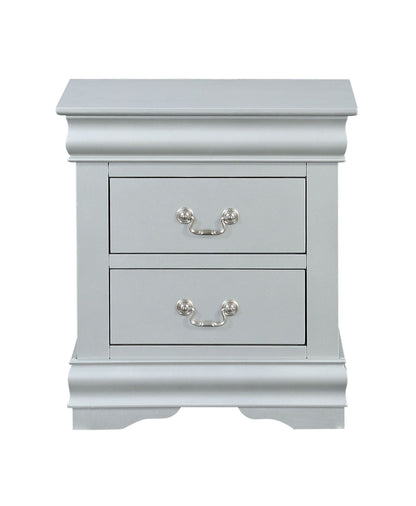Louis Philippe III Sleek Design Nightstand gray finish with curved trim HouseOfZazla on Tampa Home & Garden Store