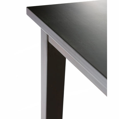 Rubberwood dining table with lacquer finish close-up of top edge and leg HouseOfZazla on Tampa Home & Garden Store
