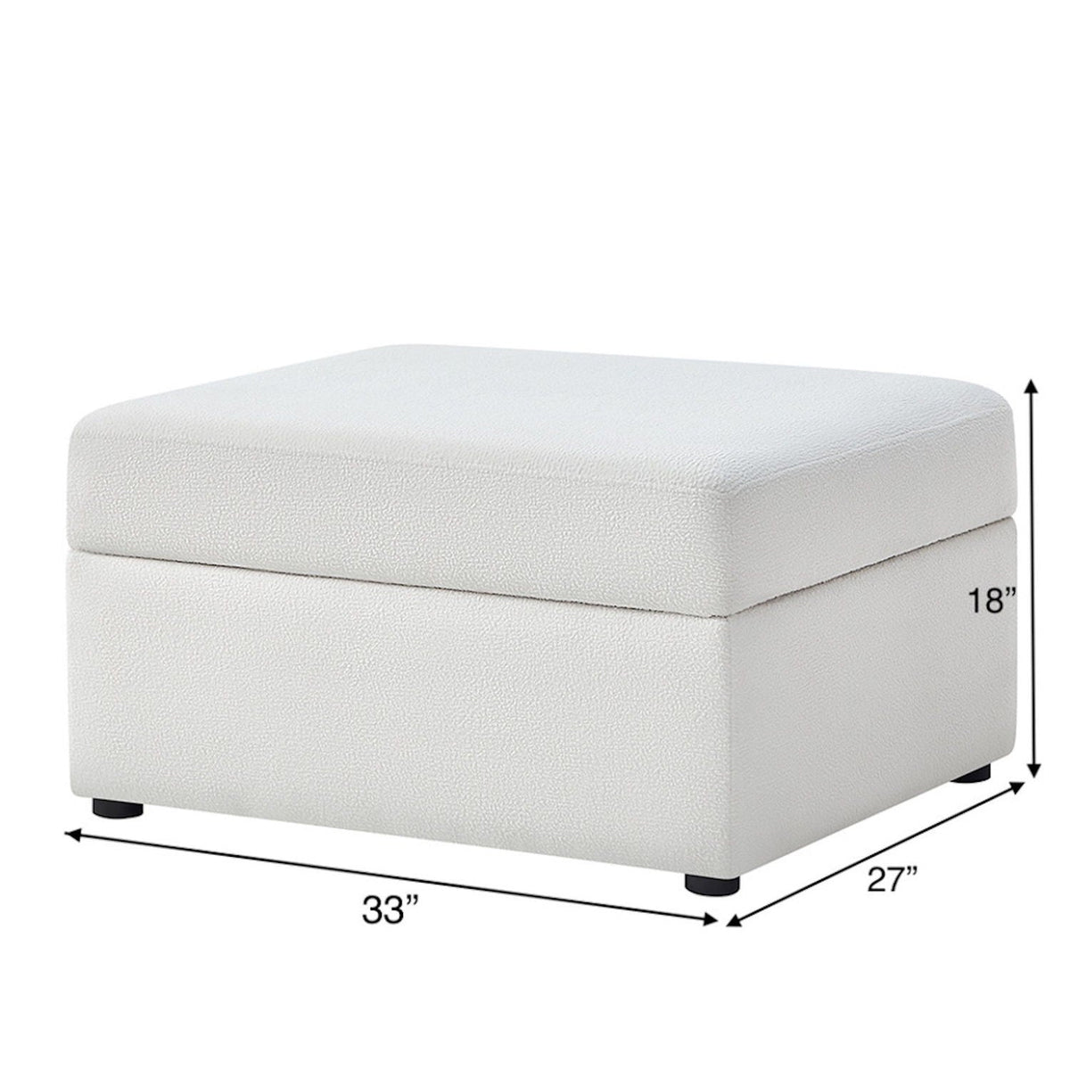 Storage Ottoman with Hidden Storage beige fabric by HouseOfZazla 33x27x18 in on Tampa Home & Garden Store