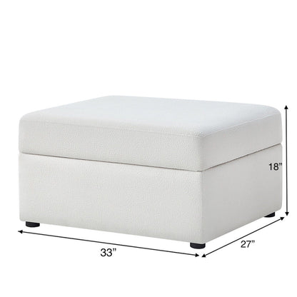 Storage Ottoman with Hidden Storage beige fabric by HouseOfZazla 33x27x18 in on Tampa Home & Garden Store
