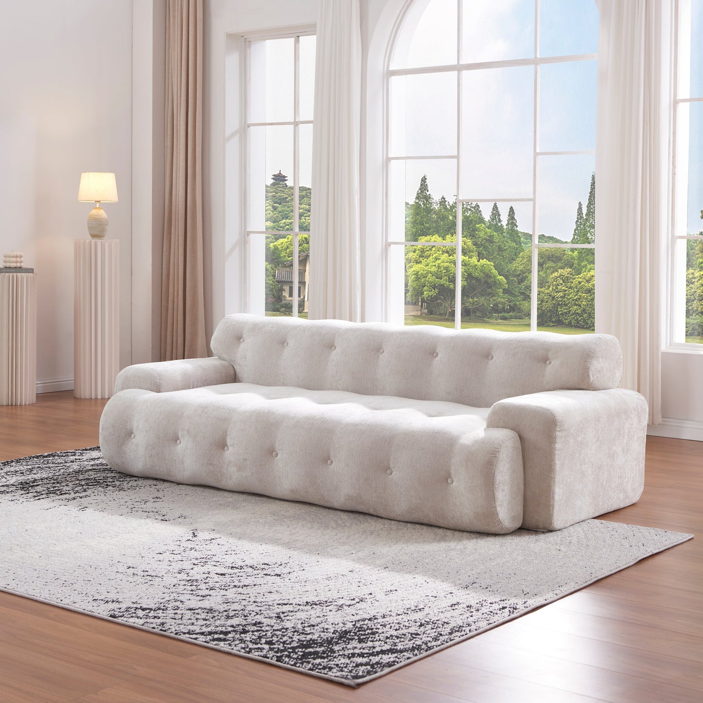Cloud Chenille Sofa and Button Tufted Design
