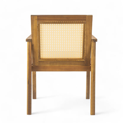 Preston Outdoor Dining Chair With Teak and Beige