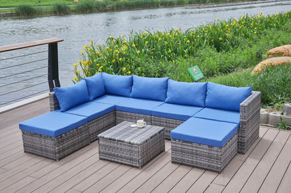 Stylish Outdoor Patio Sofa and Thick Cushion Set