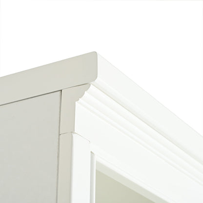 Retro White Tall Display Shelf and Cabinet