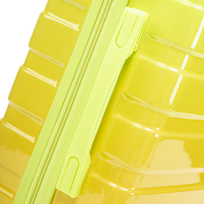 2-piece polycarbonate spinner luggage set in bright lime gradient with zipper and handle on Tampa Home & Garden Store