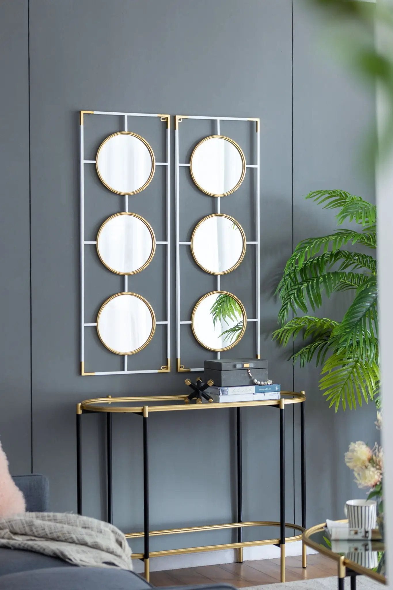 Three Mirror Wall Decor in Rectangular Frame