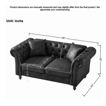 Chesterfield 3+2 seater sofa set in dark fabric, tufted arms, Unique Piece Furniture on Tampa Home & Garden Store
