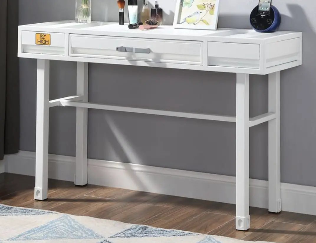 Vanity desk white Cargo with three storage drawers by Unique Piece Furniture on Tampa Home & Garden Store