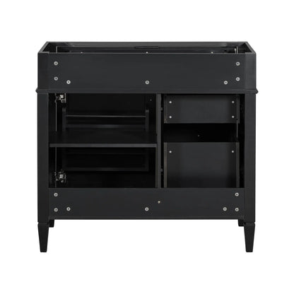 Bathroom vanity base with 2 drawers and tip-out, black cabinet on Tampa Home & Garden Store