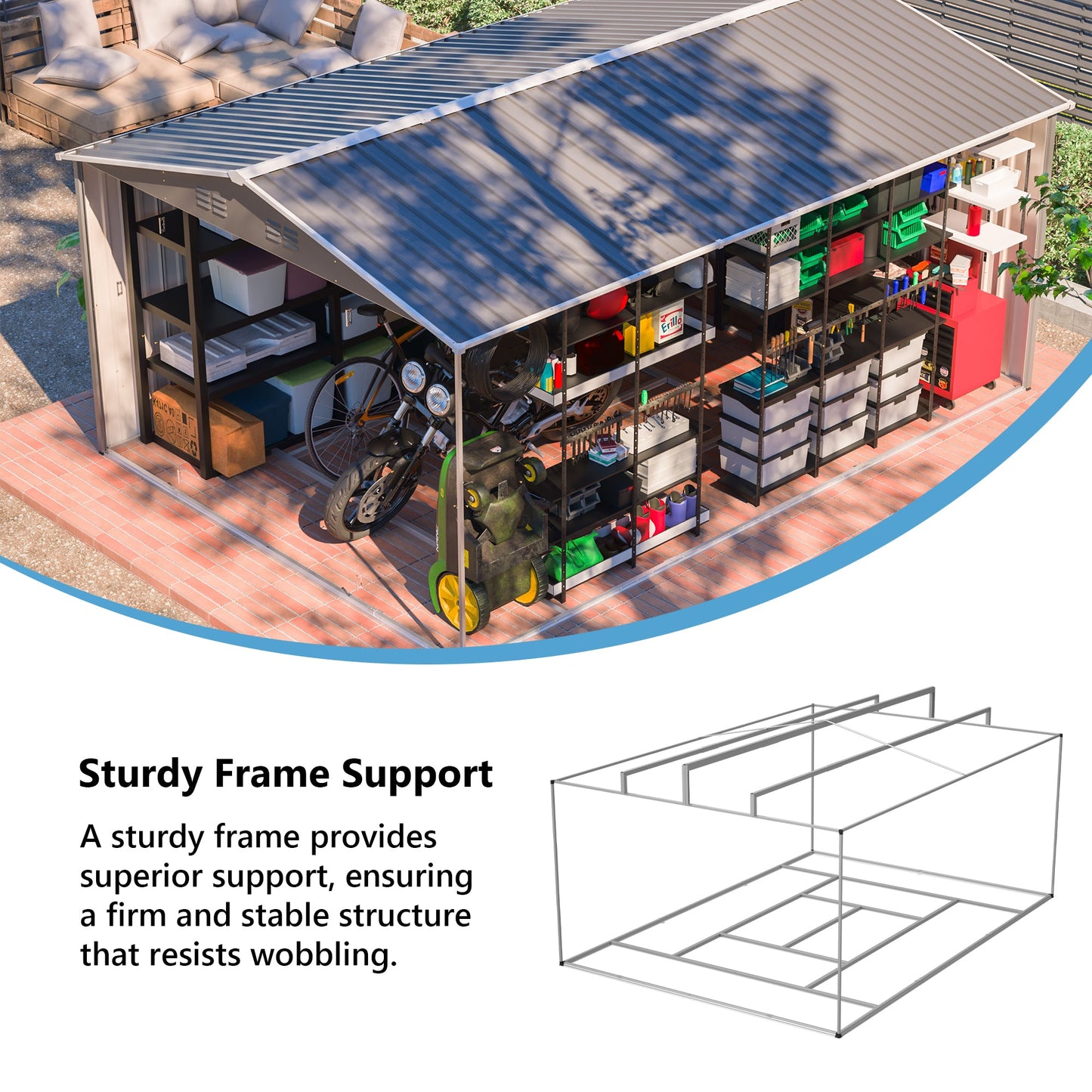 Outdoor Metal Storage Shed For Patio And Yard