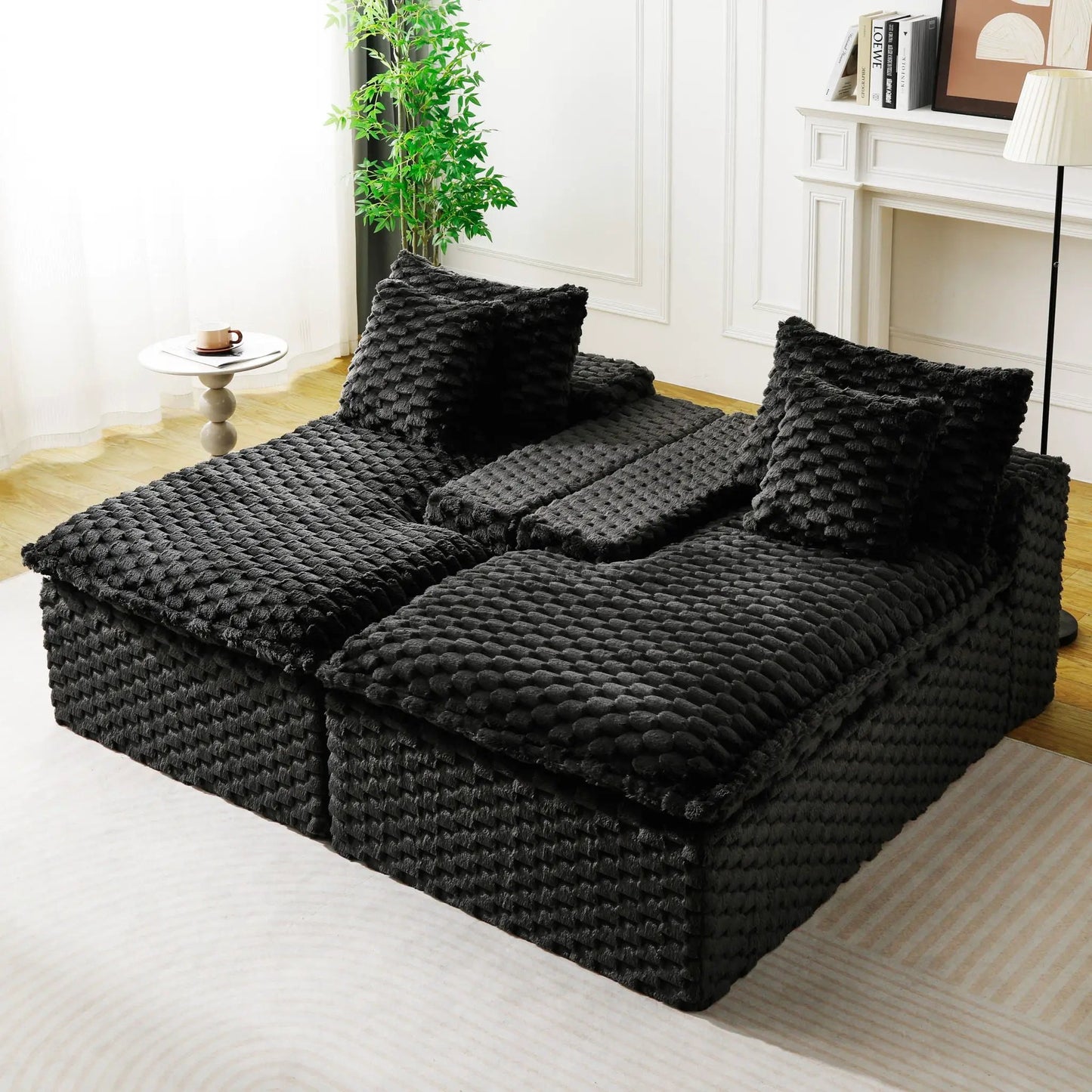 Double Chaise Lounge With Full Compressed Sponge