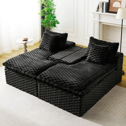 Double Chaise Lounge With Full Compressed Sponge