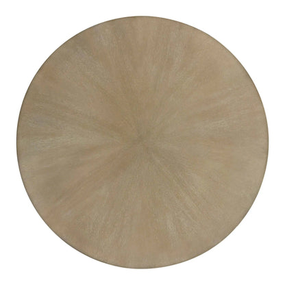 Round coffee table with solid veneer top, warm gold finish, Unique Piece Furniture on Tampa Home & Garden Store