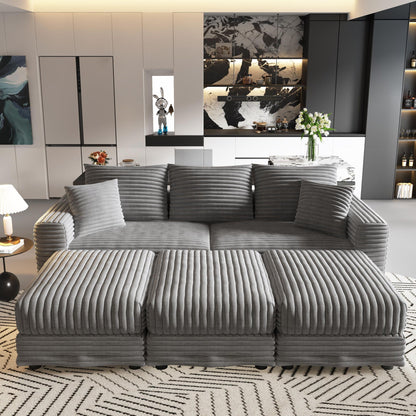 Convertible Sofa With Deep Seat and Pillows