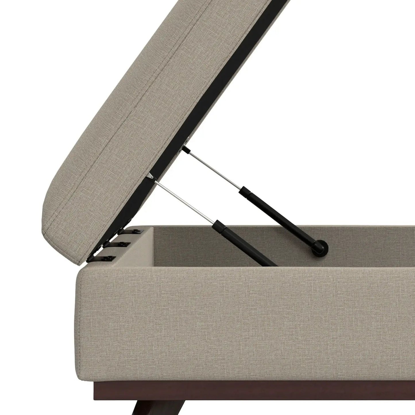 Owen Multifunctional Square Coffee Table Storage Ottoman, beige fabric, lift-top with storage on Tampa Home & Garden Store