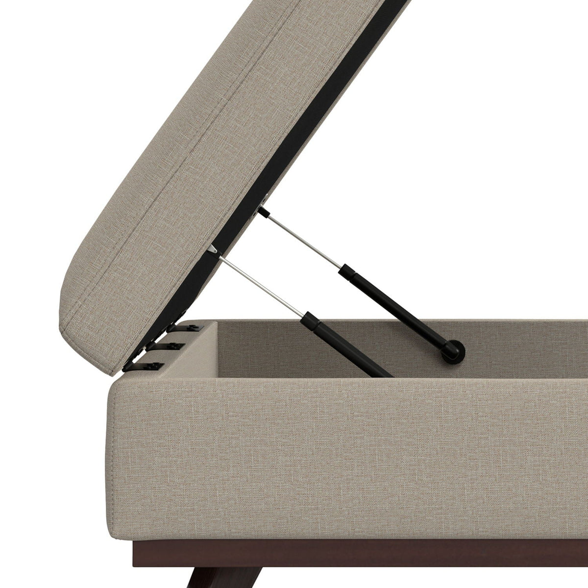 Square lift-top coffee table and storage ottoman, beige linen upholstery by HouseOfZazla on Tampa Home & Garden Store