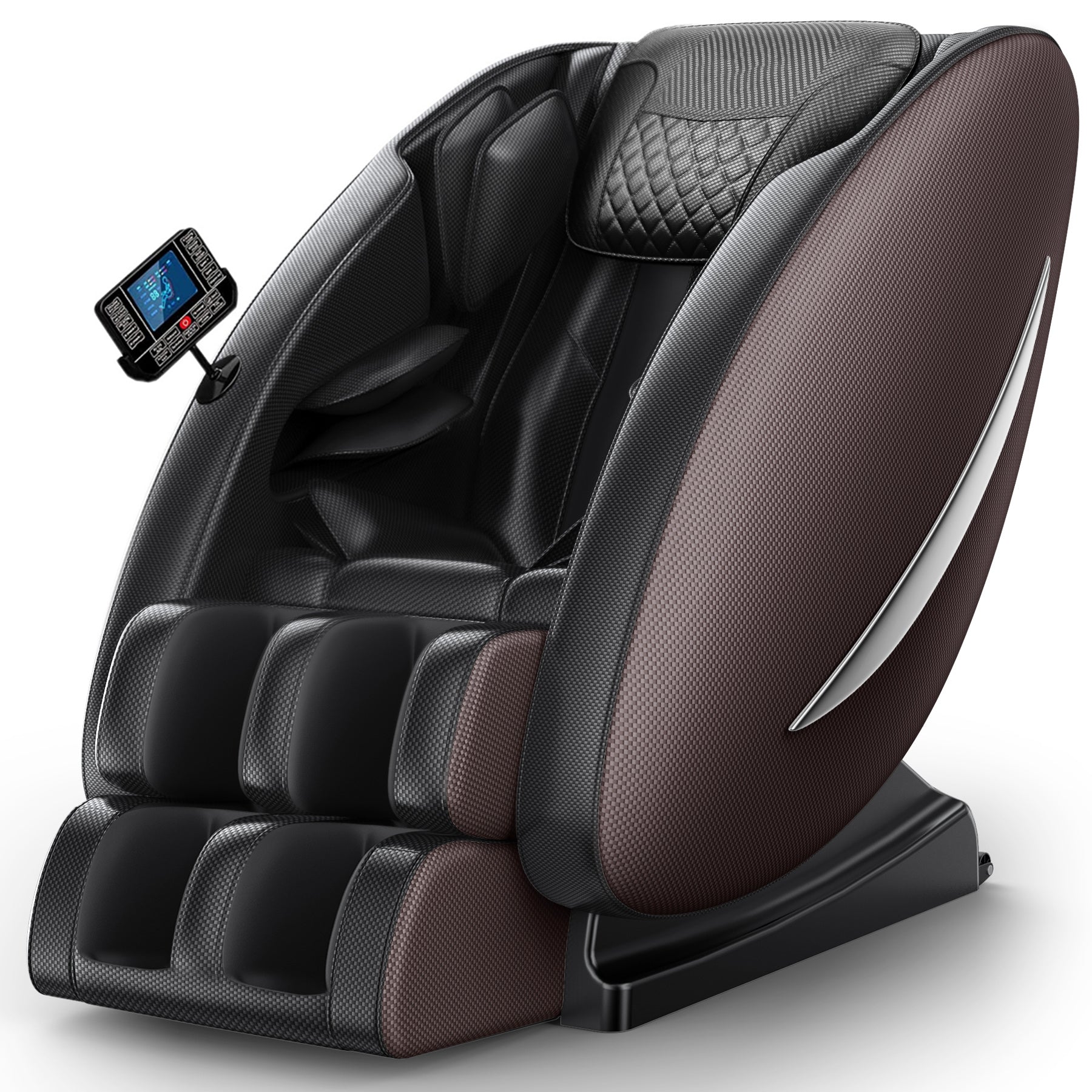 Massage chair recliner HouseOfZazla with zero gravity and full body air pressure brown upholstery on Tampa Home & Garden Store