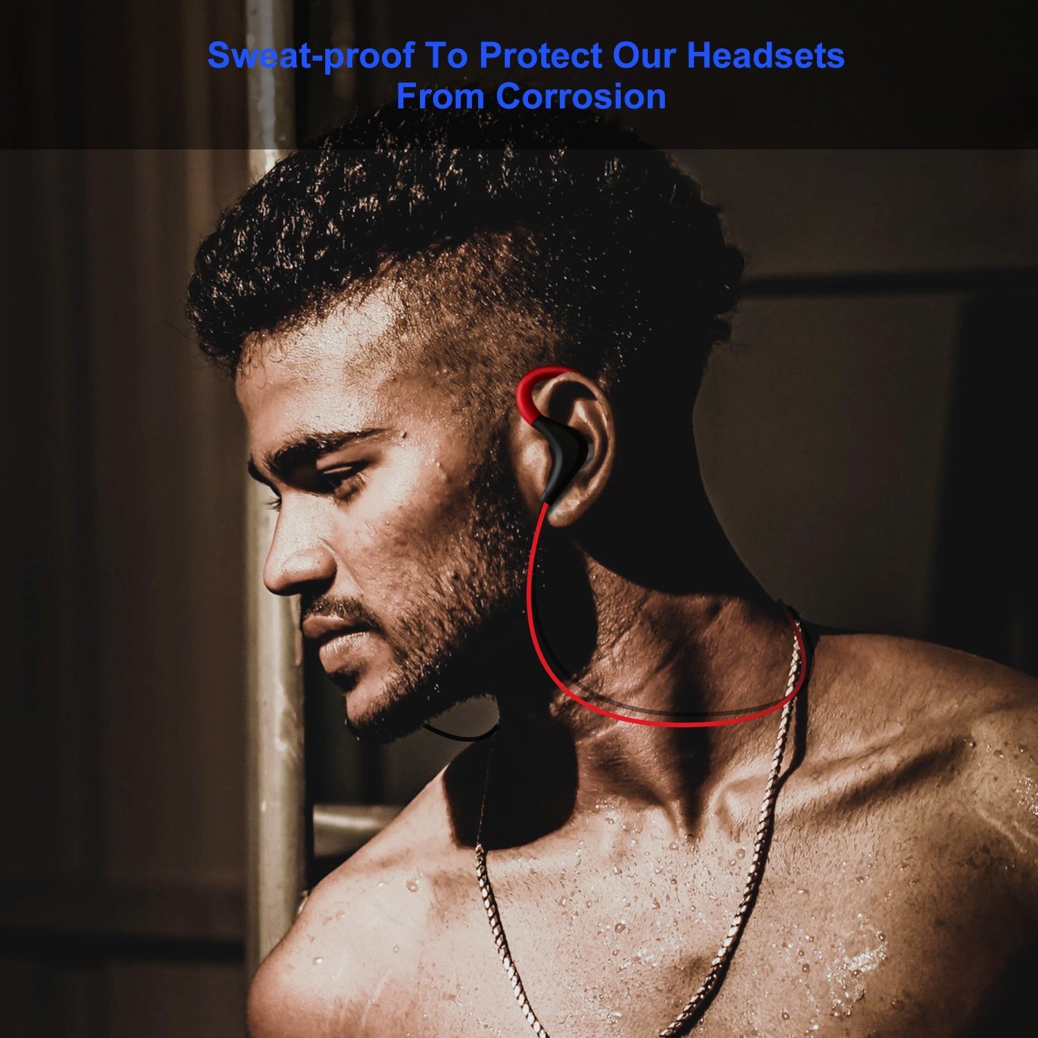 GemGear Wireless Headset V4.1 sport in-ear headphones red black neck-back design with mic on Tampa Home & Garden Store
