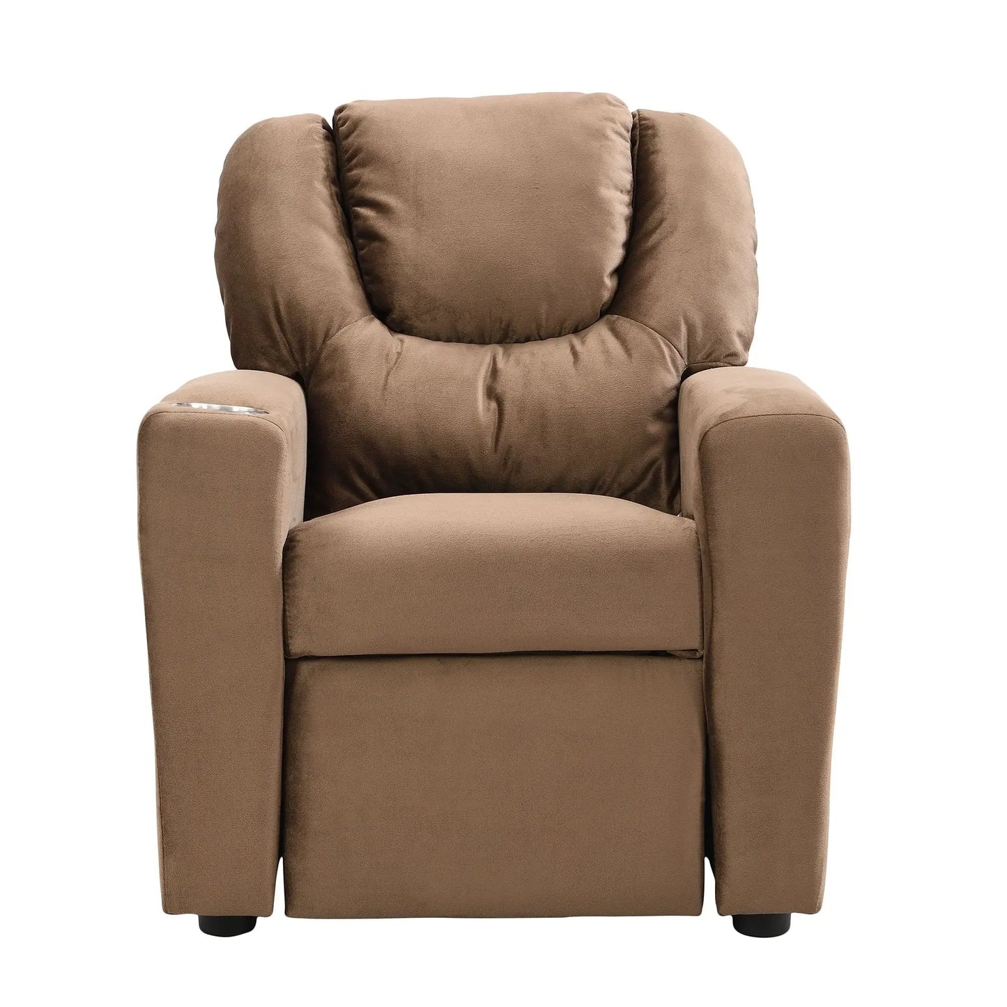 Kids recliner chair in brown with plush back and padded arms for kids on Tampa Home & Garden Store