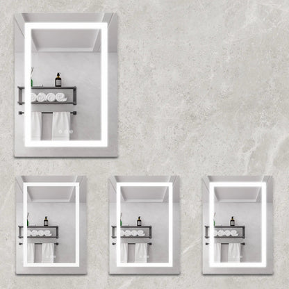 Medicine cabinet silver wall-mounted LED mirror with door, anti-fog, dimmable 3000K–6000K on Tampa Home & Garden Store