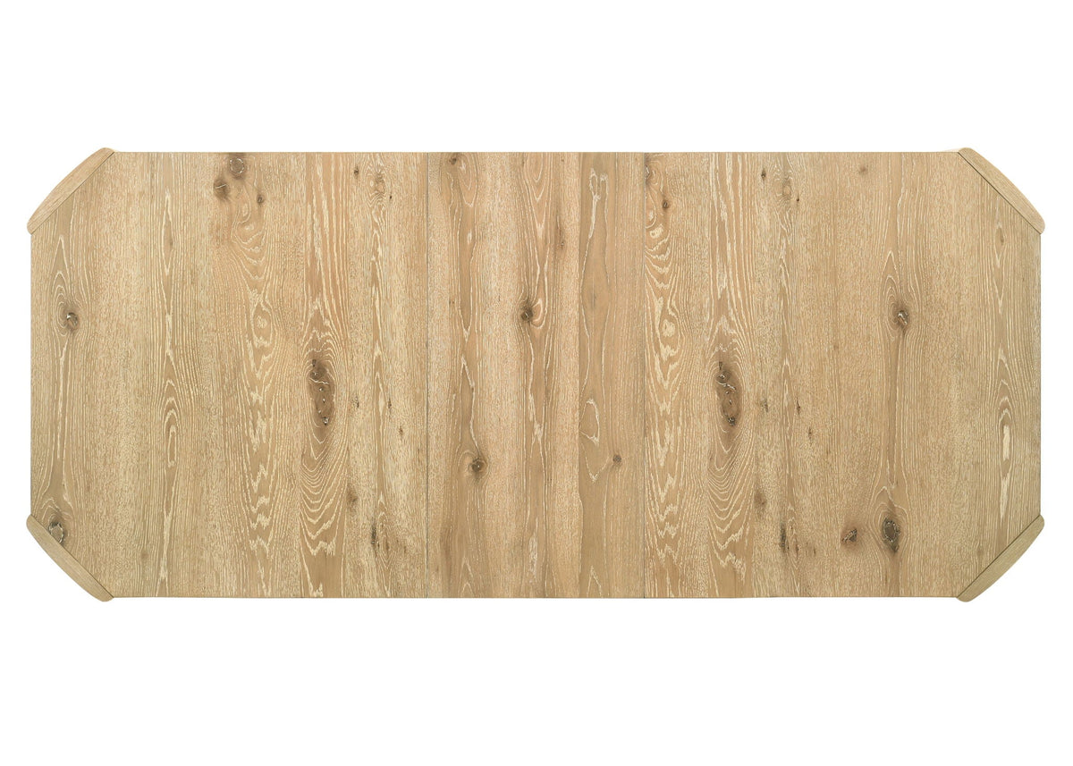Extendable rectangular dining table with oak finish and visible grain by HouseOfZazla on Tampa Home & Garden Store